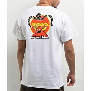 NWT! Bronson x Toy Machine White T-Shirt‎ MEDIUM